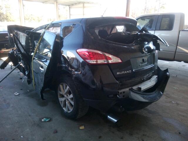 JN8AZ1MW2CW204707 - 2012 NISSAN MURANO BLACK photo 3