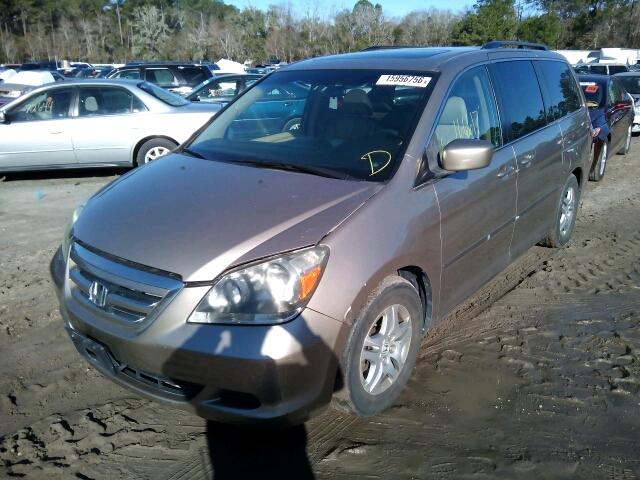 5FNRL38657B420504 - 2007 HONDA ODYSSEY EX GOLD photo 2