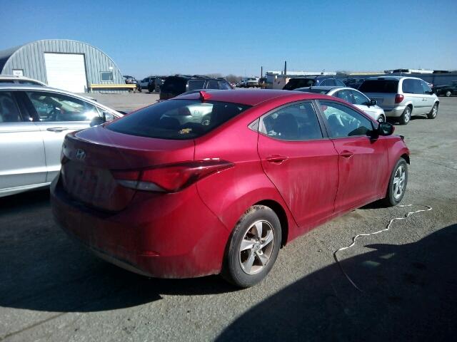 KMHDH4AE5EU192605 - 2014 HYUNDAI ELANTRA SE RED photo 4