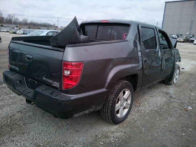 5FPYK1F55BB008256 - 2011 HONDA RIDGELINE GRAY photo 4