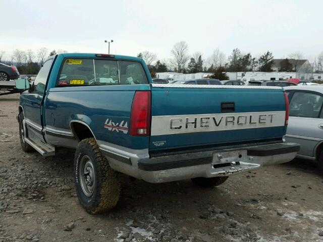 1GCEK14HXRE252862 - 1994 CHEVROLET K1500 TEAL photo 3