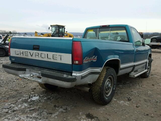 1GCEK14HXRE252862 - 1994 CHEVROLET K1500 TEAL photo 4