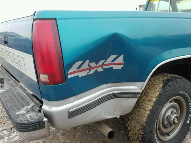 1GCEK14HXRE252862 - 1994 CHEVROLET K1500 TEAL photo 9