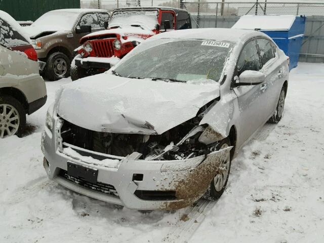 3N1AB7AP5EL659725 - 2014 NISSAN SENTRA S GRAY photo 2