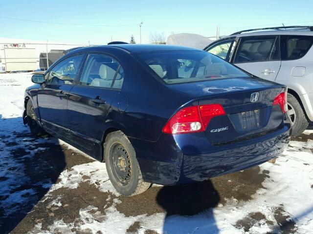 2HGFA16317H034308 - 2007 HONDA CIVIC DX BLUE photo 3