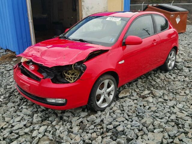 KMHCN35C79U111861 - 2009 HYUNDAI ACCENT SE RED photo 2