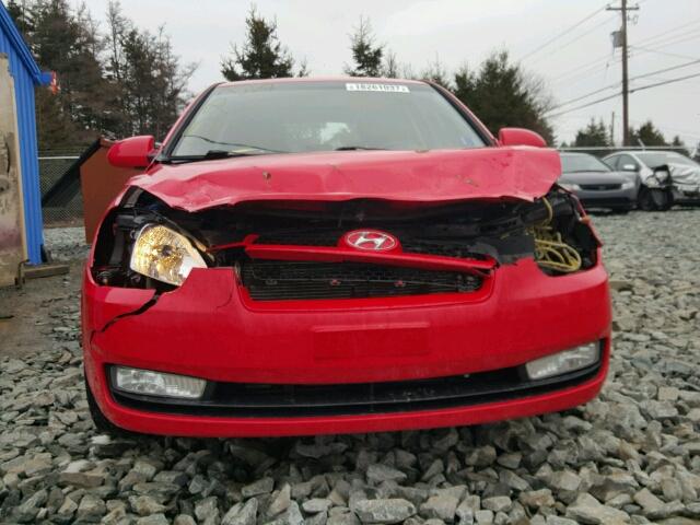 KMHCN35C79U111861 - 2009 HYUNDAI ACCENT SE RED photo 9