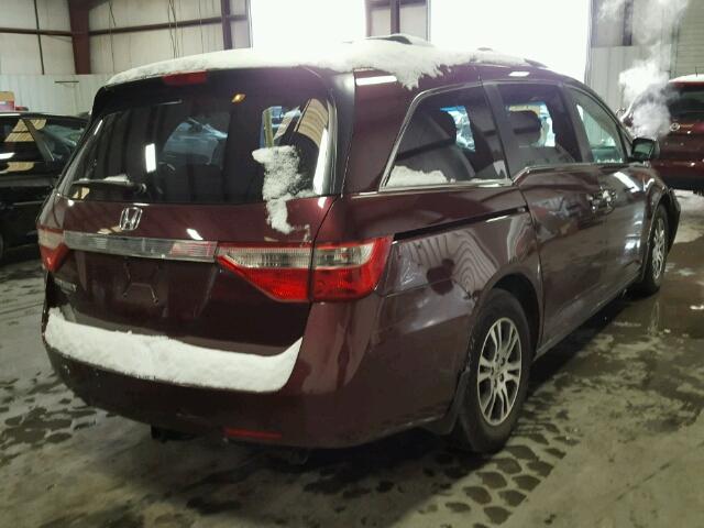 5FNRL5H63BB027699 - 2011 HONDA ODYSSEY EX MAROON photo 4