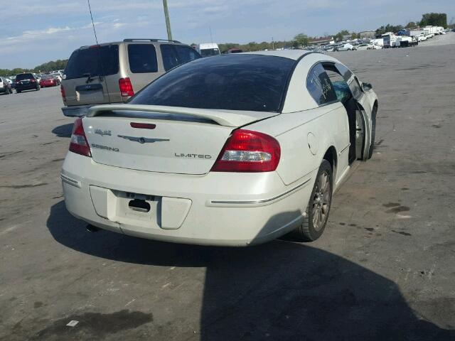 4C3AG52H25E036964 - 2005 CHRYSLER SEBRING LI WHITE photo 4