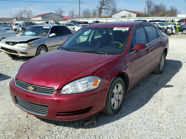 2G1WT58K581369952 - 2008 CHEVROLET IMPALA LT RED photo 2