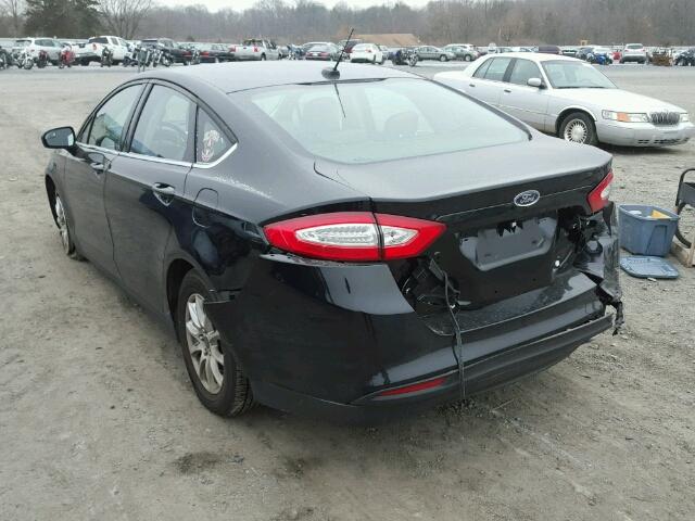 3FA6P0G79GR285273 - 2016 FORD FUSION S BLACK photo 3