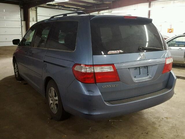 5FNRL38457B017248 - 2007 HONDA ODYSSEY EX BLUE photo 3