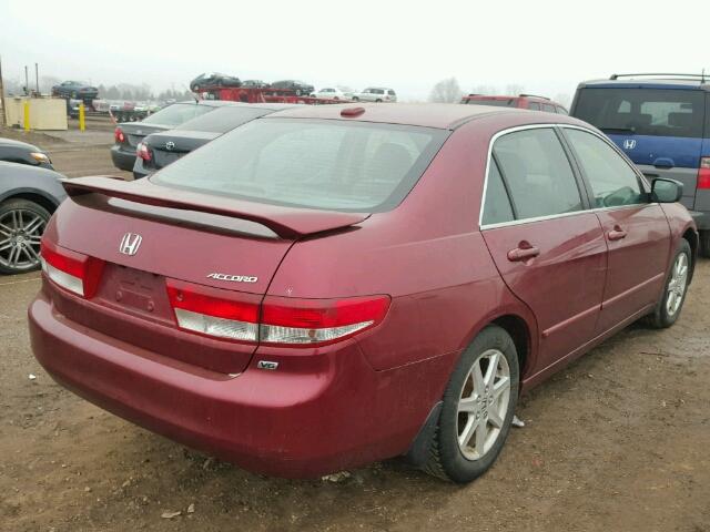 1HGCM66534A041652 - 2004 HONDA ACCORD EX RED photo 4