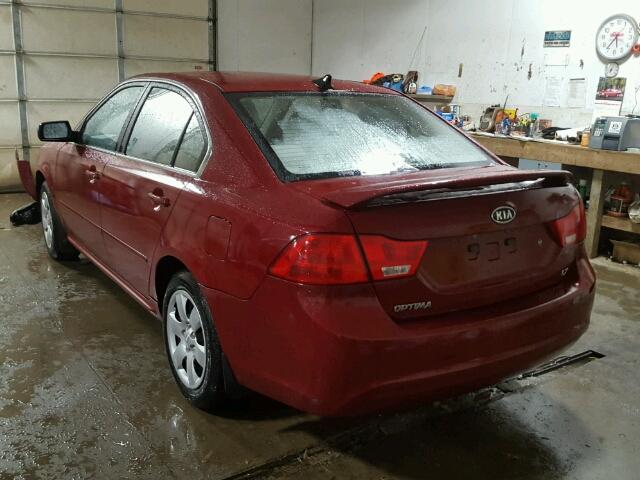 KNAGE228695321309 - 2009 KIA OPTIMA LX RED photo 3