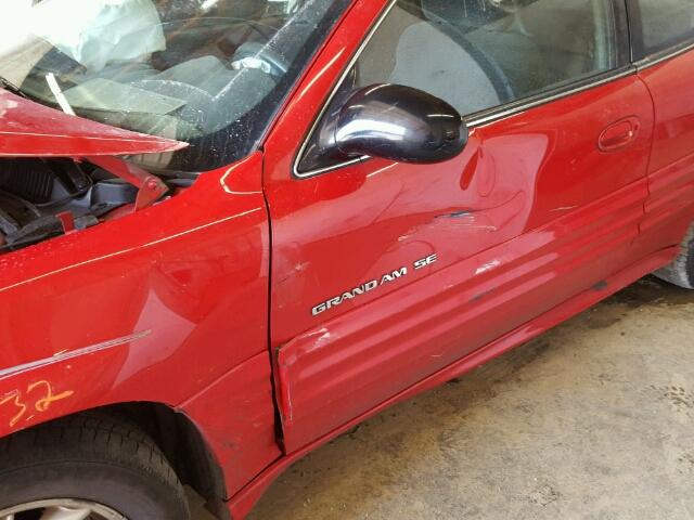 1G2NF12E62C143284 - 2002 PONTIAC GRAND AM S წითელი ფოტო 10