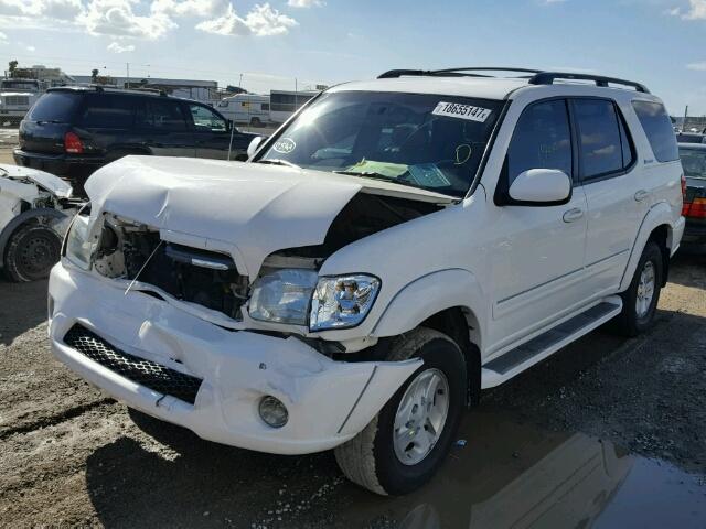 5TDBT48A22S097741 - 2002 TOYOTA SEQUOIA LI WHITE photo 2