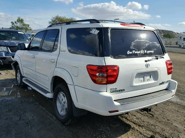 5TDBT48A22S097741 - 2002 TOYOTA SEQUOIA LI WHITE photo 3