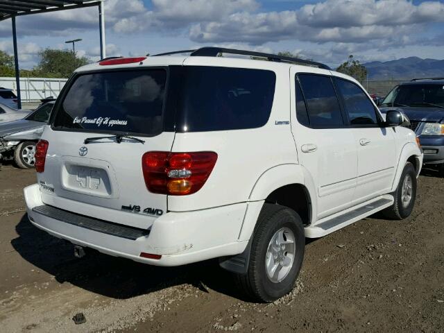 5TDBT48A22S097741 - 2002 TOYOTA SEQUOIA LI WHITE photo 4