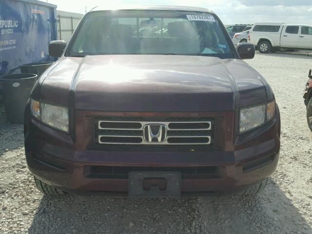 2HJYK164X7H511794 - 2007 HONDA RIDGELINE BURGUNDY photo 10