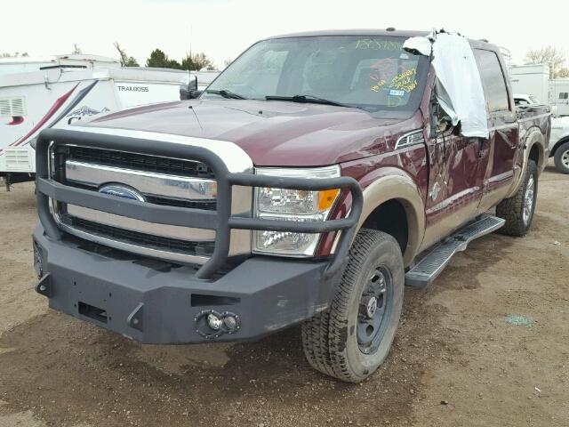 1FT7W2BT1CEC18276 - 2012 FORD F250 SUPER MAROON photo 2