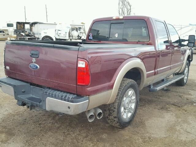 1FT7W2BT1CEC18276 - 2012 FORD F250 SUPER MAROON photo 4