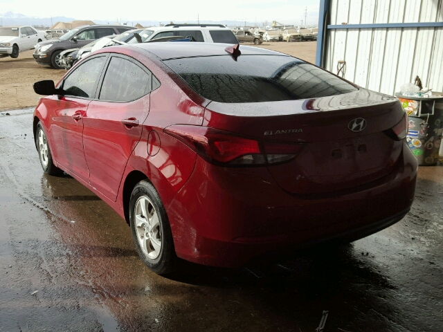 5NPDH4AEXFH648002 - 2015 HYUNDAI ELANTRA SE RED photo 3