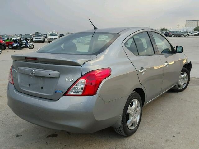 3N1CN7AP8EL841855 - 2014 NISSAN VERSA S SILVER photo 4