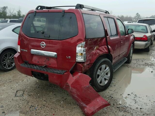 5N1AR18U96C618444 - 2006 NISSAN PATHFINDER BURGUNDY photo 4