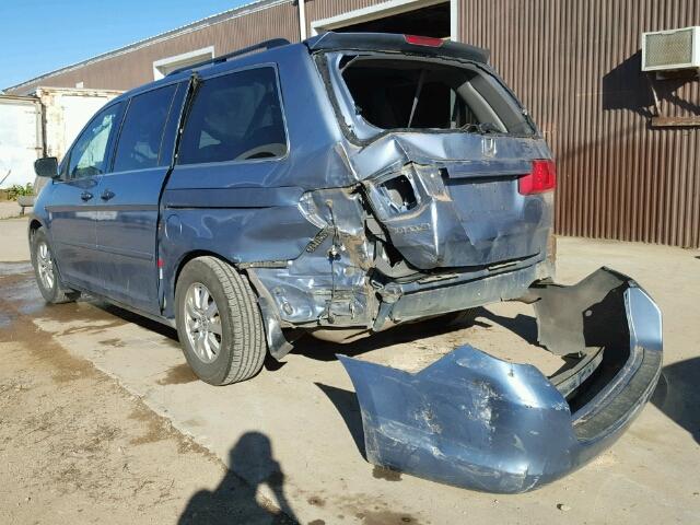 5FNRL38789B057742 - 2009 HONDA ODYSSEY EX BLUE photo 3