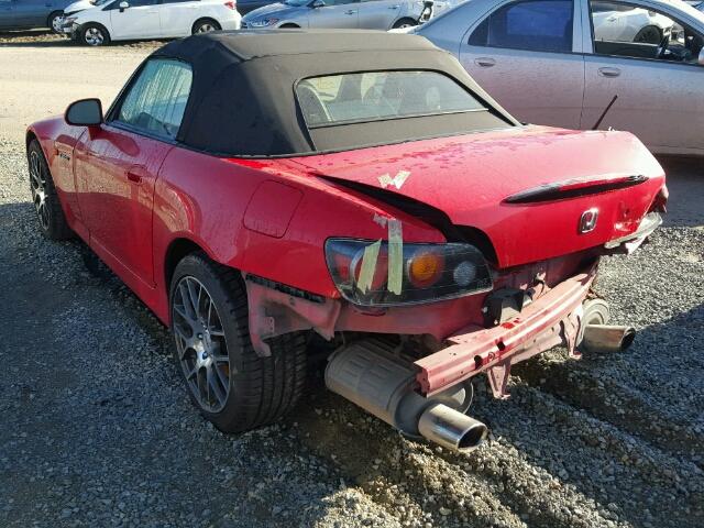 JHMAP21454T003251 - 2004 HONDA S2000 RED photo 3