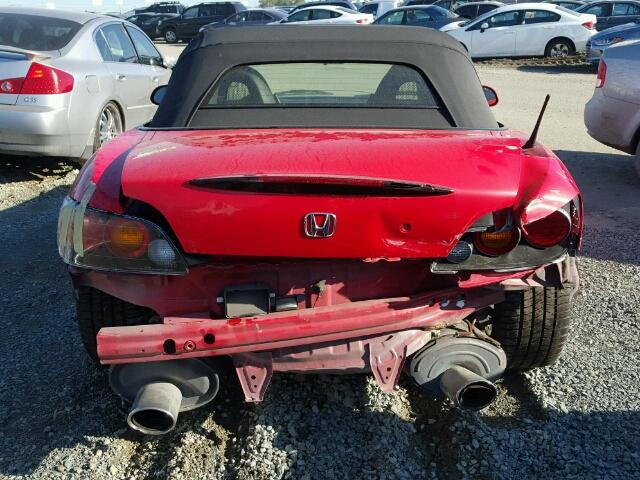 JHMAP21454T003251 - 2004 HONDA S2000 RED photo 9