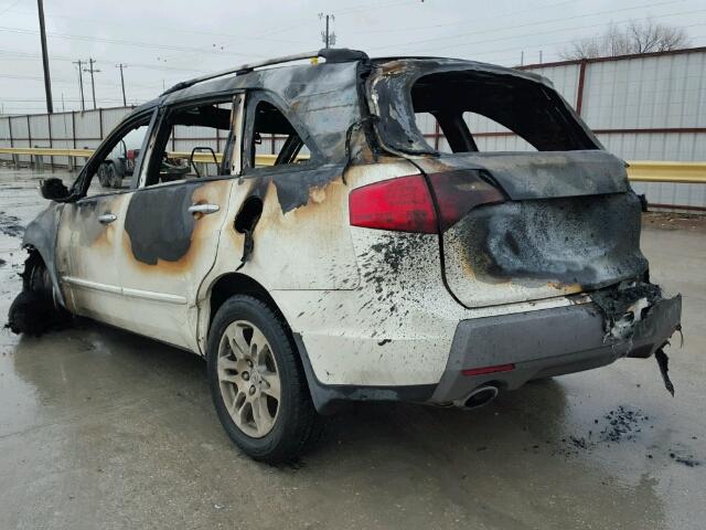 2HNYD28258H504215 - 2008 ACURA MDX BURN photo 3