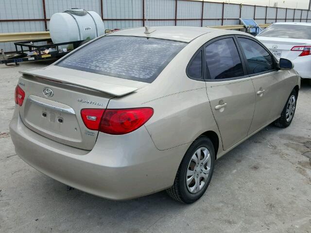 KMHDU4AD3AU199968 - 2010 HYUNDAI ELANTRA BL GOLD photo 4