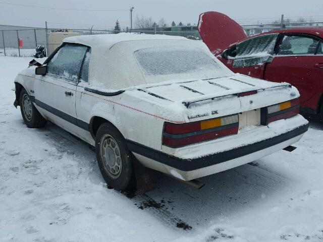 1FABP27MXGF284078 - 1986 FORD MUSTANG LX WHITE photo 3