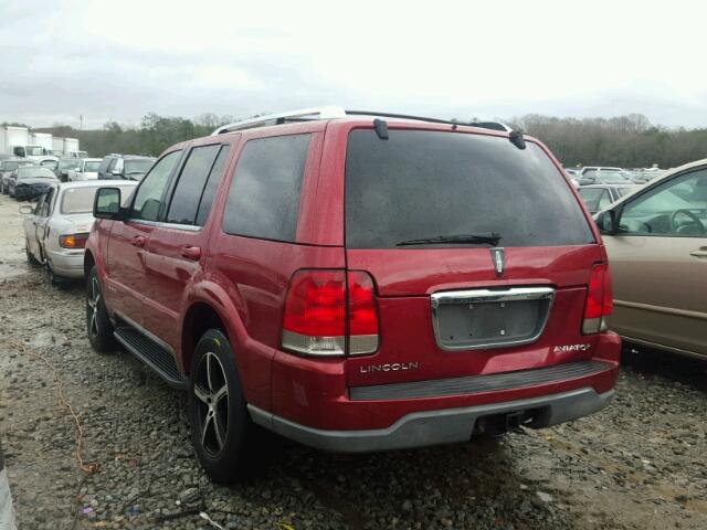 5LMEU78H73ZJ37152 - 2003 LINCOLN AVIATOR 勃艮第红 照片 3