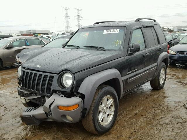 1J8GL48KX3W725795 - 2003 JEEP LIBERTY BLACK photo 2