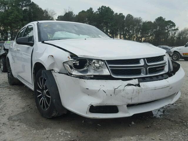 1C3CDZAB8DN605144 - 2013 DODGE AVENGER SE WHITE photo 1