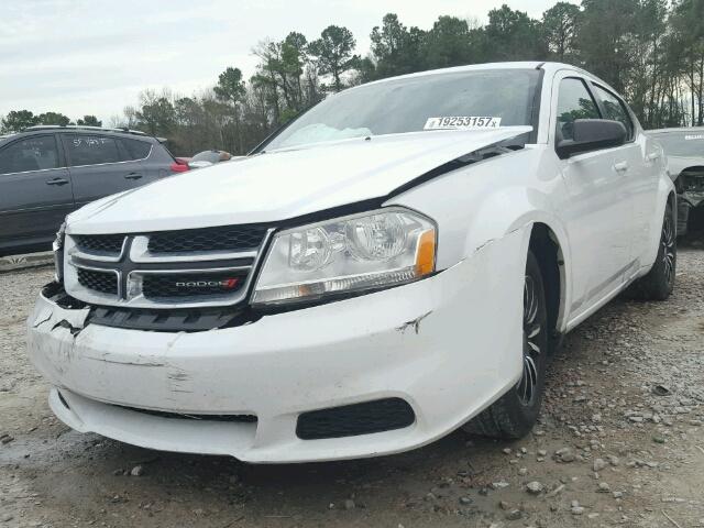 1C3CDZAB8DN605144 - 2013 DODGE AVENGER SE WHITE photo 2