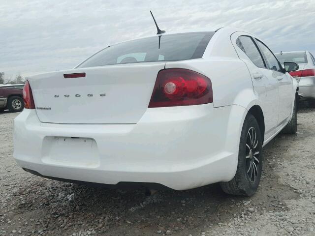 1C3CDZAB8DN605144 - 2013 DODGE AVENGER SE WHITE photo 4