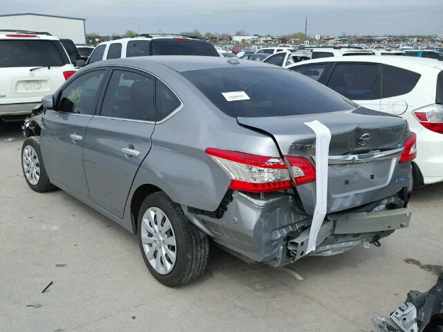 3N1AB7AP0DL724981 - 2013 NISSAN SENTRA S GRAY photo 3