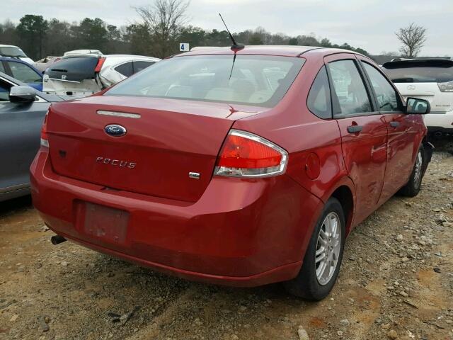 1FAHP3FN0BW141479 - 2011 FORD FOCUS SE RED photo 4
