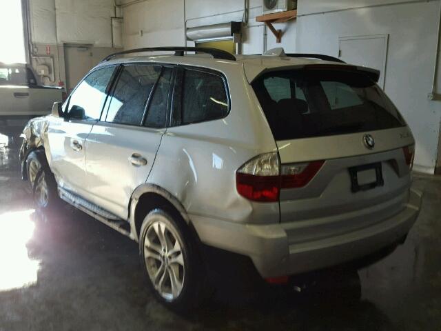 WBXPC93478WJ12072 - 2008 BMW X3 SILVER photo 3