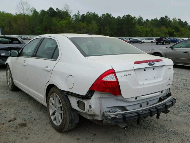 3FAHP0JG4CR265900 - 2012 FORD FUSION SEL WHITE photo 3