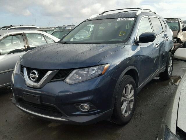 KNMAT2MV4GP657107 - 2016 NISSAN ROGUE S/SL BLUE photo 2