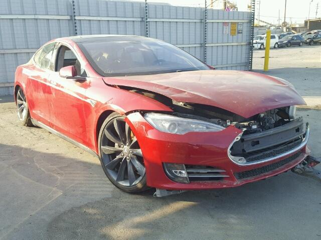 5YJSA1DP2DFP12696 - 2013 TESLA MODEL S RED photo 1