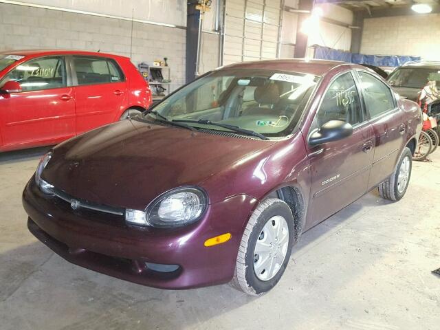 1B3ES46C2YD732533 - 2000 DODGE NEON BASE PURPLE photo 2