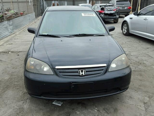 1HGES165X2L076725 - 2002 HONDA CIVIC LX BLACK photo 9