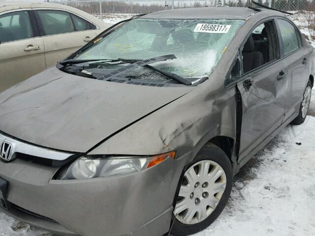 2HGFA16218H124499 - 2008 HONDA CIVIC DX GRAY photo 9