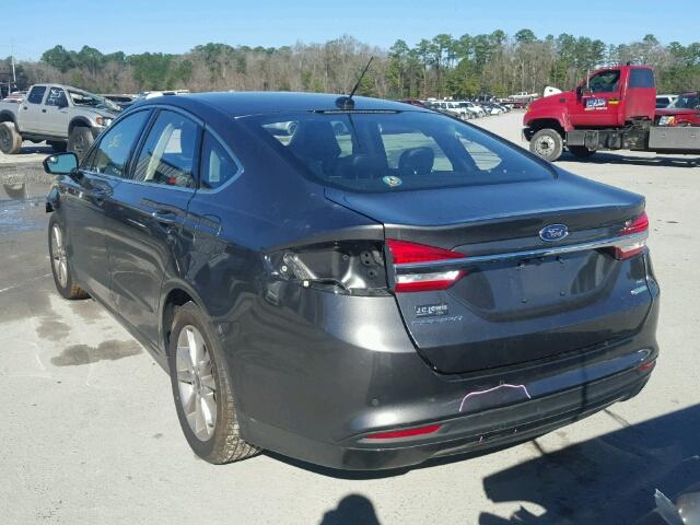 3FA6P0HD7HR118724 - 2017 FORD FUSION SE CHARCOAL photo 3