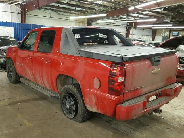 3GNFK22079G162320 - 2009 CHEVROLET AVALANCHE RED photo 3